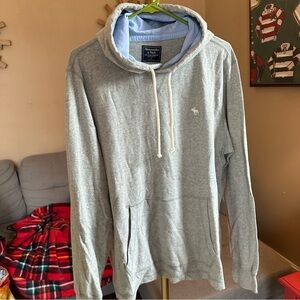 Abercrombie & Fitch Light Gray Hoodie with Oxford details Vintage size Large